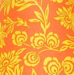 Photo 1 Sumba Orange Floral Fabric - 3yds.