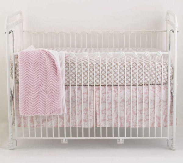 Sweet and Simple Pink Crib Skirt