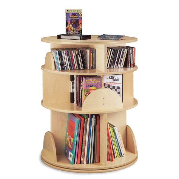 Three Level Media/Bookshelf Carousel