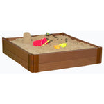 Photo 8 Tool-Free Classic Sienna 4ft. x 4ft. x 11in. Composite Square Sandbox Kit - 1" profile