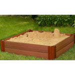 Photo 7 Tool-Free Classic Sienna 4ft. x 4ft. x 11in. Composite Square Sandbox Kit - 1" profile