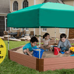 Tool-Free Composite Hexagon Sandbox Kit with Telescoping Canopy/Cover - 7' x 8'
