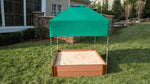 Photo 4 Tool-Free Composite Square Sandbox Kit with Telescoping Canopy/Cover - 4' x 4'