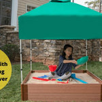 Tool-Free Composite Square Sandbox Kit with Telescoping Canopy/Cover - 4' x 4'