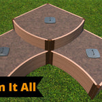 Tool-Free 'Teardrop' Curved Corner Raised Garden Bed - 8' x 8'