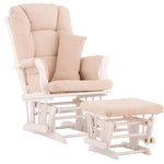 Tuscany Glider & Ottoman w/ Support Pillow - White