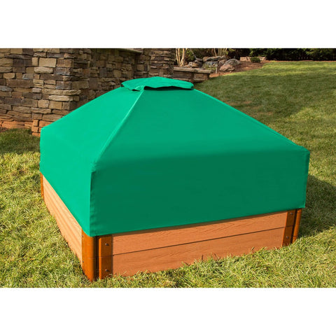 Two Inch Series 4ft. x 4ft. x 11in. Composite Square Sandbox Kit with Canopy/Cover