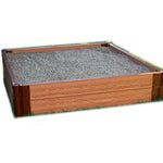 Two Inch Series 4ft. x 4ft. x  11in. Composite Square Sandbox Kit with Collapsible Cover