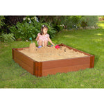 Photo 4 Two Inch Series 4ft. x 4ft. x  11in. Composite Square Sandbox Kit with Collapsible Cover