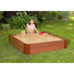 Photo 10 Two Inch Series 4ft. x 4ft. x  11in. Composite Square Sandbox Kit with Collapsible Cover