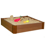 Photo 7 Two Inch Series 4ft. x 4ft. x  11in. Composite Square Sandbox Kit with Collapsible Cover