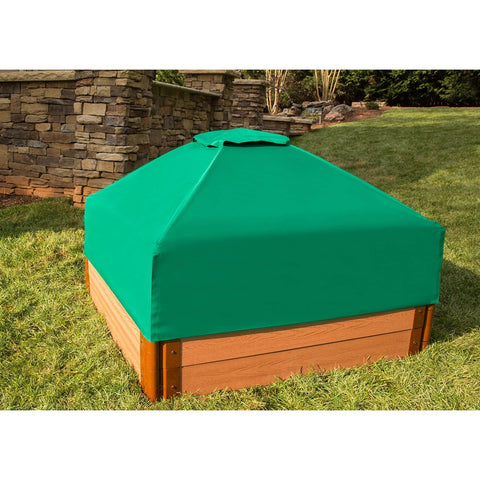 Two Inch Series 4ft. x 4ft. x  11in. Composite Square Sandbox Kit with Collapsible Cover