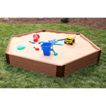 Two Inch Series 7ft. x  8ft. x 11 in. Composite Hexagon Sandbox Kit with Collapsible Cover