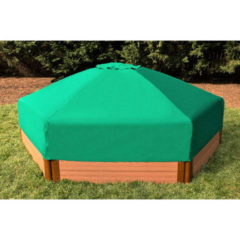 Two Inch Series 7ft. x  8ft. x 11in. Composite Hexagon Sandbox Kit with Canopy/Cover
