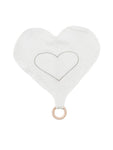 Photo 1 Under the Nile Baby Heart Lovey with Teething Ring Toy 13"