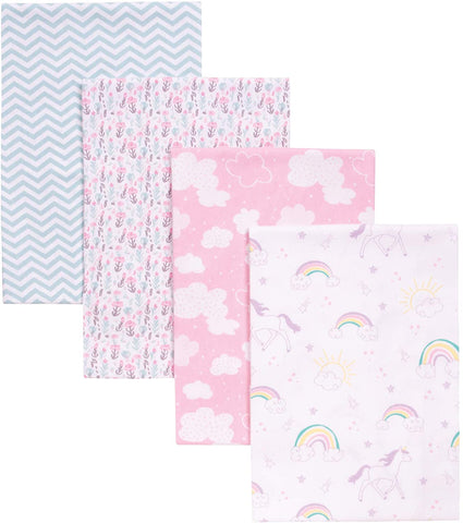 Unicorn Rainbow 4 Pack Blankets