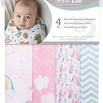 Unicorn Rainbow 4 Pack Blankets