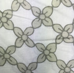 Photo 1 White & Gray Small Floral Lattice Fabric - 3 yds